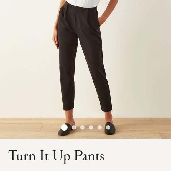 A day pants stretch Black Pleated Trousers pull on small - Picture 1 of 8
